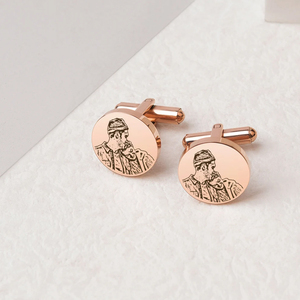 Khuy măng sét và cà vạt nhà sản xuất tùy chỉnh khắc logo tùy chỉnh Khuy măng sét nam sang trọng Khuy măng sét Quà Tặng Ngày của Cha - Product Image 3