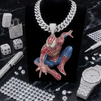 Colgante 3D de Lujo en Plata de Ley 925 con Moissanita, Estilo Hip Hop, para Hombre, Joyería de Moda Urbana