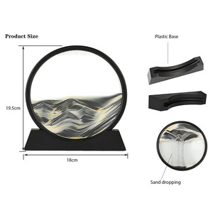 Tournant soufflé verre <span class=keywords><strong>sablier</strong></span> sable 7 pouces 3D mobile mer profonde <span class=keywords><strong>paysage</strong></span> Art noir cadre sable peinture - Product Image 2