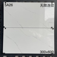 Carreaux modernes antibactériens et résistants à l'usure, texture pierre blanche-grise, 300x600mm, épaisseur 8mm, garantie 5 ans, fabriqués en Chine (Guangdong)
