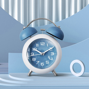 <span class=keywords><strong>Réveil</strong></span> simple de style coréen, mouvement silencieux, cadran haute définition, cloche métallique, veilleuse douce, horloge analogique - Product Image 4