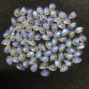 หินมูนสโตนสีรุ้งเกรด AAA เกรด5x7มม. หินลูกแพร์ทรงแบนเรียบได้รับการรับรอง - Product Image 5