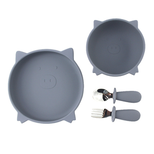 Bebekler İçin Modern Silikon Mama Seti OEM/ODM Özel Logo Dökülmez Ergonomik Tasarım Gıda Teması Güvenli Çatal Kaşık - Product Image 5
