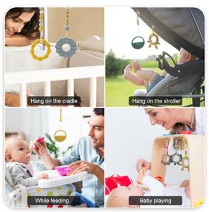 Jouets <span class=keywords><strong>de</strong></span> dentition amusants personnalisés sans BPA, anneaux à mâcher en silicone souple <span class=keywords><strong>de</strong></span> qualité alimentaire pour nouveau-nés, design soleil, unisexe, hochet pour bébé avec fonction sonore - Product Image 6