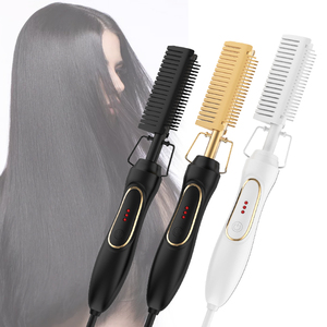 De hierro plano peine de vapor de cerámica <span class=keywords><strong>permanente</strong></span> cepillo alisado plancha de pelo - Product Image 1