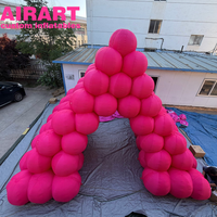 Pyramide gonflable rose pour décoration de fête, tunnel pyramidal gonflable de haute qualité pour exposition