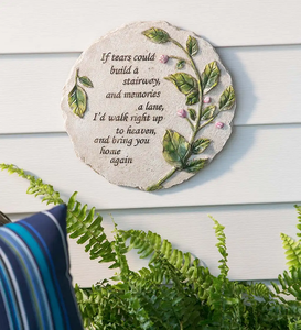 Piedras conmemorativas grabadas de forma redonda decorativas para jardín, piedras escalonadas de resina de 12 pulgadas, Memorial - Product Image 2