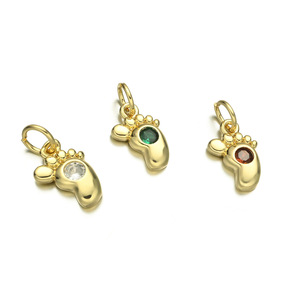 Mini-breloques HD590 en laiton plaqué or 18 carats avec zircon cubique coloré, pendentifs Cœur/Lune/Étoile/Œil porte-bonheur/Tortue pour la création de bijoux DIY - Product Image 2