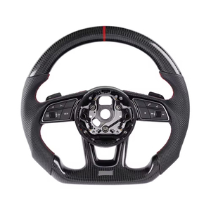 <span class=keywords><strong>Volante</strong></span> de Fibra de Carbono para Automóvil, Base Plana, <span class=keywords><strong>Volante</strong></span> Semi Deportivo de Cuero para <span class=keywords><strong>Audi</strong></span> A3 <span class=keywords><strong>A4</strong></span> A5 A6 A7 S3 S4 S5 S6 S7 2009-2025 - Product Image 2