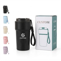 Gobelet isotherme intelligent en acier inoxydable 304 de 16 oz, anti-fuite, réutilisable, avec affichage LED de la température et couvercle, idéal pour les voyages