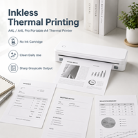 Mini imprimante thermique portable A4 216 mm Imprimante sans fil prend en charge le papier US Letter 8,5 x 11 pouces avec Android IOS pour le bureau à domicile