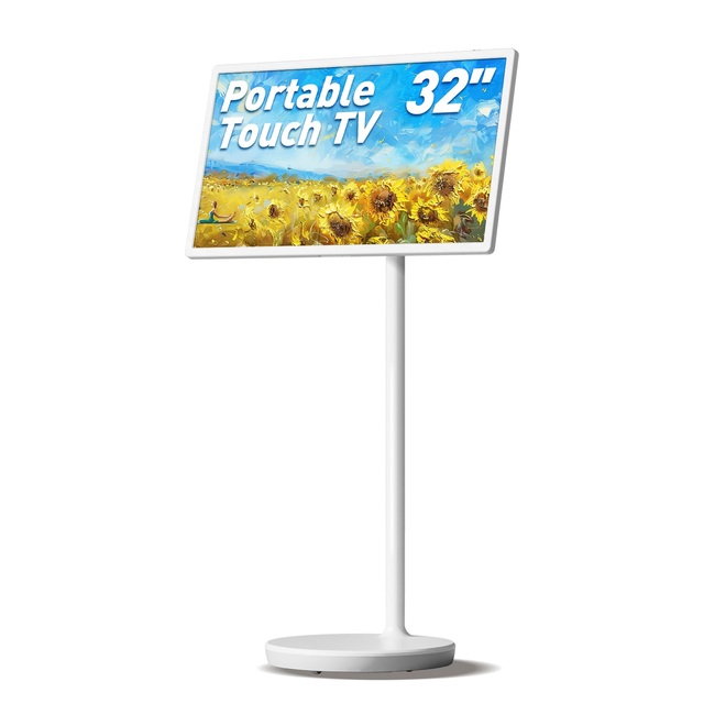 32'' Inch HD Android Interactive Touch TV LCD Display With 6H or 8H Battery Stand Wireless Smart Portable Touch Screen TV