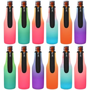 Fundas Enfriadoras de Neopreno Grueso con Cremallera para Botellas de Cerveza, Aislamiento Suave, Antideslizantes, para Botellas de Cerveza de Cuello Largo de 12oz, Ideales para Fiestas - Product Image 1