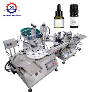 JSM-ZFC2 Desktop Automatic Turntable Magnetic Pump Essential Oil Liquid Dropper Bottle Threaded Cap Filling And Capping Machine