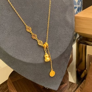 Collier en acier inoxydable de luxe léger, design en forme de <span class=keywords><strong>gourde</strong></span>, super scintillant, bijoux haut de gamme et romantiques - Product Image 3