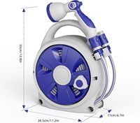 Enrouleur de tuyau d'arrosage rétractable robuste de 1/2 po x 50 pi, léger, avec buse de pulvérisation 10 fonctions pour l'arrosage, le nettoyage et le lavage de voiture