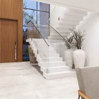 CBMMart Escalier droit moderne avec main courante d'escalier en verre