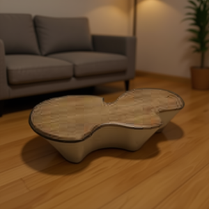 Tavolino da Caffè Homeera L140W80H35cm in Legno Colorato con Base in Acciaio Inossidabile, Arredamento Moderno per Soggiorno - Product Image 2