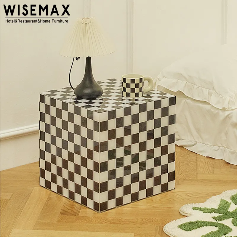 WISEMAX FURNITURE Nordic Living Room Furniture Set Tea Accent coffee table modern luxury side table acrylic cube coffee table
