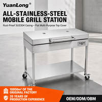 Barbecue au charbon de bois moderne de qualité supérieure, en acier inoxydable, sans fumée, portable, pour la cuisine en plein air dans le jardin ou sur la terrasse