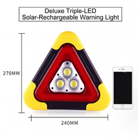 Triangle de signalisation d'urgence compact à énergie solaire, lumière de sécurité routière haute visibilité pour voiture