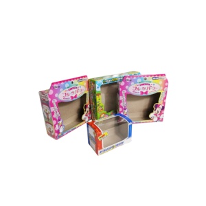 Wholesale custom printing folding box paper packaging doll toy gift box with clear window