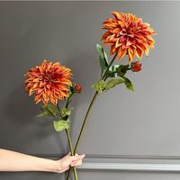 Bunga Dahlia Buatan 17CM Ukuran Besar Dua Kepala, Bahan Kain Berlapis-lapis, Realistis, Dekoratif