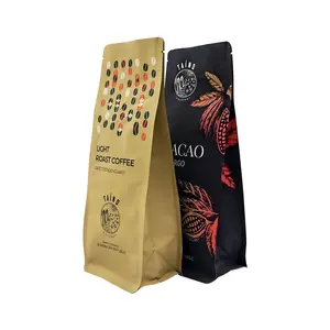 Manufacturer Supply Golden Supplier Of 20kg 50kg Kraft Paper Black Bottom Coffee Bags With Valve And Zipper