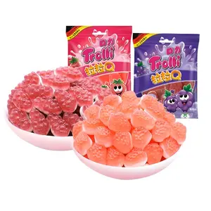 Wholesale Exotic candy Strawberry/Grape/watermelon flavor fruit shape jelly gummy 60g