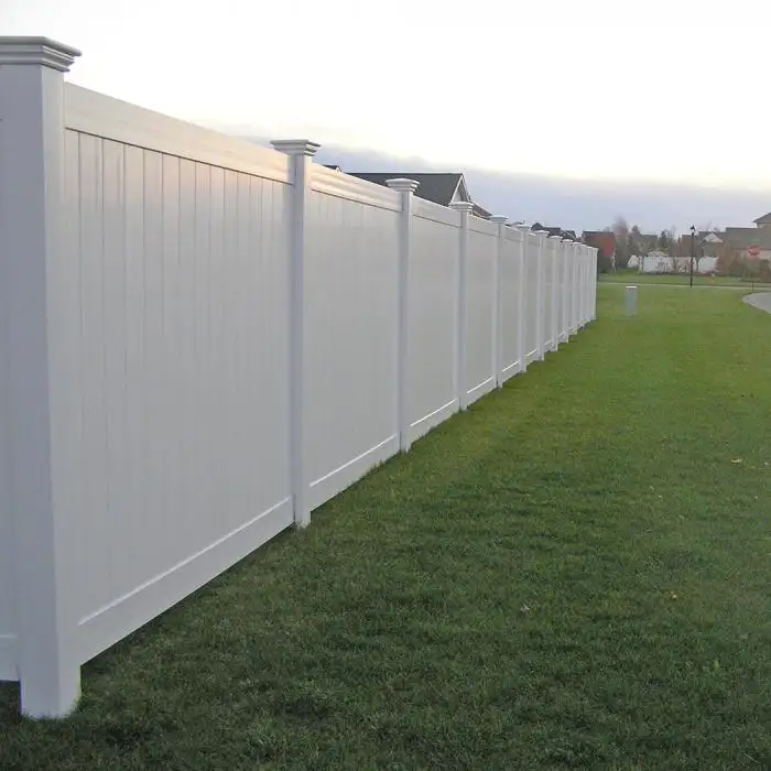 Fentech wholesale security white pvc vinyl fence panel full privacy brown