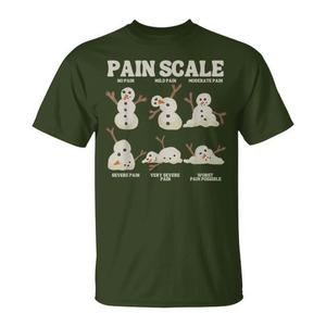 Maglietta natalizia con stampa Pain Scale Snowman Nurse, regalo di Natale - Product Image 1