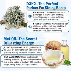 Gummies Omega 3 OEM avec EPA, DHA, Huile d'algues, D3, K2, Huile MCT – Complément pour la Santé Cérébrale, l'Énergie Osseuse et la Force - Product Image 6