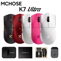 Souris de jeu sans fil MCHOSE K7 Ultra PAW3950, double taux d'échantillonnage 8K, charge magnétique sans fil, souris de bureau, légère