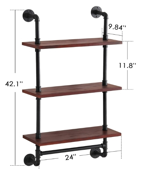 24 Towel Holder Pipe Wall Shelf