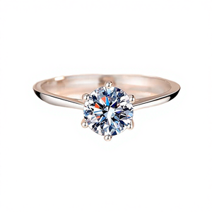 Classic Claw Setting Zircon Sterling <b>Silver</b> S925 Rhodium Plated Engagement Wedding Band Eternity Promise <b>Ring</b> for Women - Product Image 4