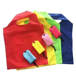 Reusable Nylon Foldable Supermarket Shopping Bag Wholesale Custom Eco Friendly Polyester Folding Tote Bag