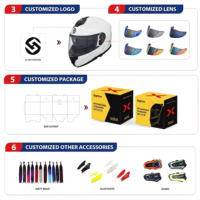 Casque de moto modulaire multifonctionnel à visière rabattable unisexe certifié DOT avec ventilation et dissipation de chaleur