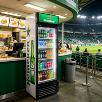 Réfrigérateur commercial à porte simple, distributeur de boissons électrique, refroidisseur de boissons, vitrine réfrigérée