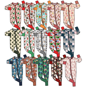 Großhandel Maßgefertigte Bambus-Babykleidung Neugeborenen-Reißverschluss-Strampler Säuglings-Jumpsuit Zweiwege-Reißverschluss Gestrickter Stoff Unisex-Pyjamas - Product Image 2