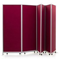 Paravent de bureau mobile moderne Greatfold, cloison pliable, séparateurs de pièce en bois et tissu, artisanat Art Déco, mariage 6
