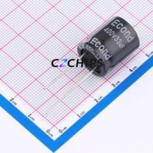 ตัวเก็บประจุแบบอิเล็กโทรไลต์อะลูมิเนียมแบบ Through-Hole ขนาด 33uF400V16x20KM รูขนาด D16xL20 มม. 33uF 20% 400V 250mA-120Hz - Product Image 1