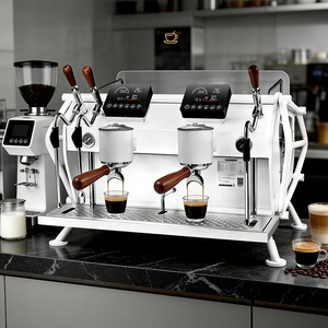 Professional Dual-Head Commercial Semi-Automatic Dual Boiler Espresso <b>Coffee</b> Maker <b>Machine</b> with <b>Touch</b> <b>Screen</b> for Cafe - Product Image 1