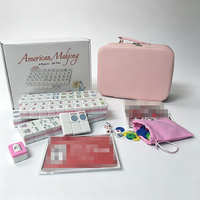 Jeu de Mahjong Américain 166 Tuiles avec Sac Portable en PU – Kit de Jeu de Société pour Fêtes en Famille, Cadeau Idéal pour Adultes et Amateurs de Jeux
