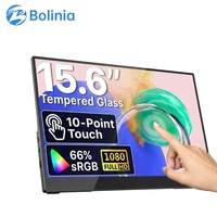 Monitor Layar Sentuh Portabel 15.6 Inci FHD 1080P Monitor Eksternal untuk Laptop USB C HD Layar Portabel Kedua untuk Perjalanan