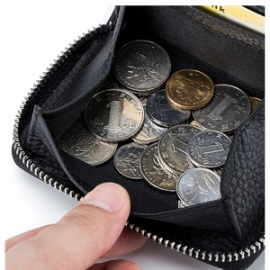 Women's Luxury RFID Feature Vintage Style Slim Wallet Clutch <b>Purse</b> Genuine Leather with Polyester Lining Open Closure - Product Image 4