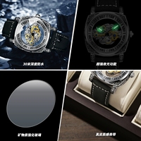 BINBOND Jam Tangan Kuarsa Pria Baru Jam Tangan Pria Desain Retro Kerangka Berongga Tali Kulit Jam Tangan Pria Bermerek Mewah Reloj Hombre