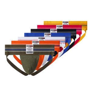 Di buona qualità da uomo estate sexy colorato con perizoma biancheria intima personalizzata con logo a fascia larga senza schienale in gomma slip sportivi infradito - Product Image 6