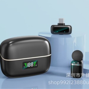 Custom Molded Mini Fingertip Lapel Clip Microphone Black 3-6 Hours Battery Life For Live Streaming Recording Interviews - Product Image 2