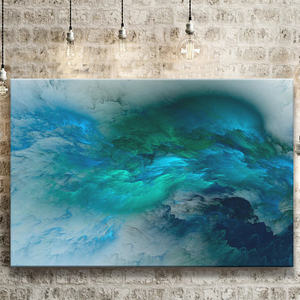 Màu Ngọc Lam trừu tượng vải in tường nghệ thuật trang trí nội thất bức tranh vải nhà căng khung sẵn sàng để treo trên tường - Product Image 3