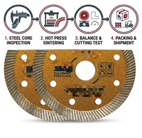 Disque diamanté turbo super fin OEM avec trous de refroidissement pour la découpe de carreaux de porcelaine, lame pour utilisation à sec et à l'eau, lot